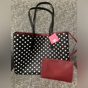 Kate spade - black multi all day lady dot large tote